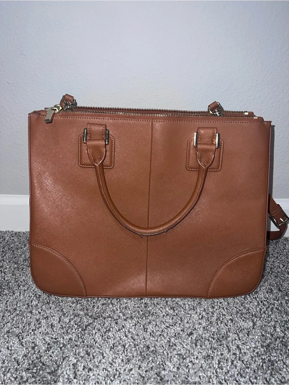 Tory Burch Robinson Double Zipper Tote Leather Bag
